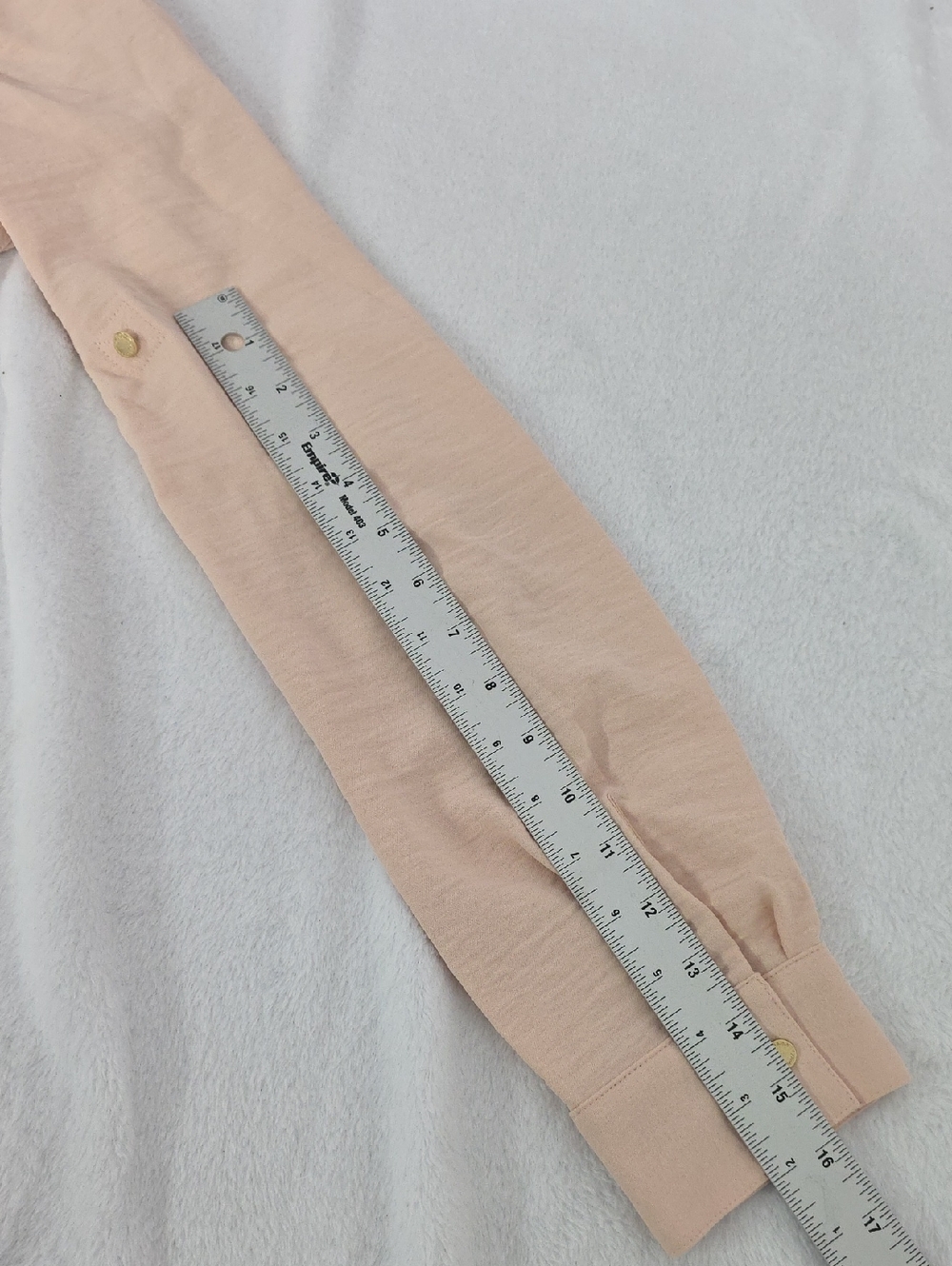 Calvin Klein Pink Button Down Gold Buttons Convertible Sleeves Size Medium - Picture 9 of 10